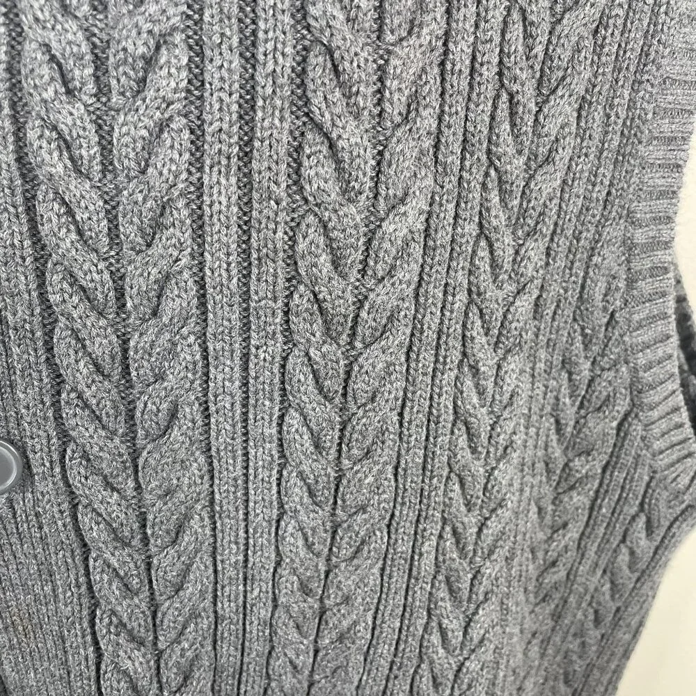 Vintage Heritage Preppy Cable Knit Sweater Vest XLarge Chunky Old Money Indie
